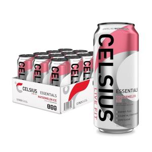 imageCELSIUS ESSENTIALS Sparkling Cherry Limeade Performance Energy Drink 16 Fl Oz Pack of 12Watermelon Ice