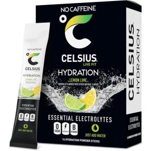 imageCELSIUS Hydration Fruit Punch Sugar Free Electrolyte Hydration Drink Mix Pack of 14Lemon Lime