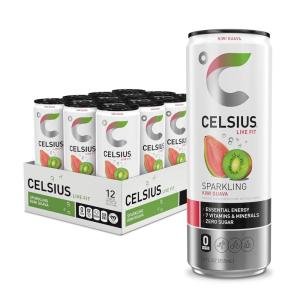 imageCELSIUS Sparkling Kiwi Strawberry Sugar Free Energy Drink 12 Fl Oz Pack of 12Kiwi Guava