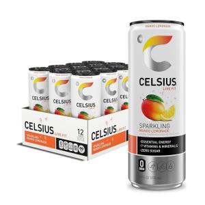 imageCELSIUS Sparkling Kiwi Strawberry Sugar Free Energy Drink 12 Fl Oz Pack of 12Mango Lemonade