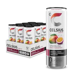 imageCELSIUS Sparkling Kiwi Strawberry Sugar Free Energy Drink 12 Fl Oz Pack of 12Mango Passionfruit