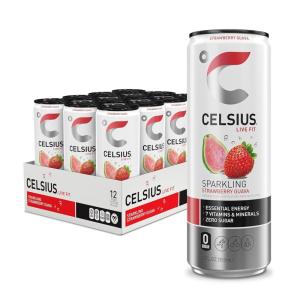 imageCELSIUS Sparkling Kiwi Strawberry Sugar Free Energy Drink 12 Fl Oz Pack of 12Strawberry Guava
