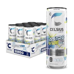 imageCELSIUS ASTRO VIBE Sparkling Blue Razz Sugar Free Energy Drink 12 Fl Oz Pack of 12Astro Vibe