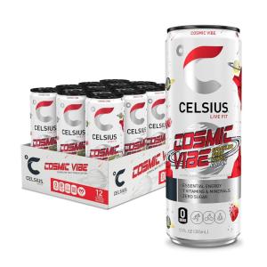 imageCELSIUS ASTRO VIBE Sparkling Blue Razz Sugar Free Energy Drink 12 Fl Oz Pack of 12Cosmic Vibe