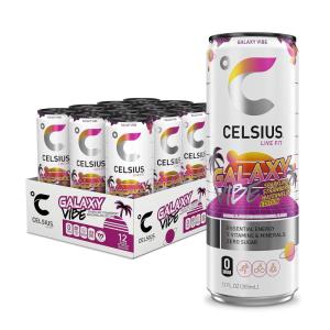 imageCELSIUS ASTRO VIBE Sparkling Blue Razz Sugar Free Energy Drink 12 Fl Oz Pack of 12Galaxy Vibe