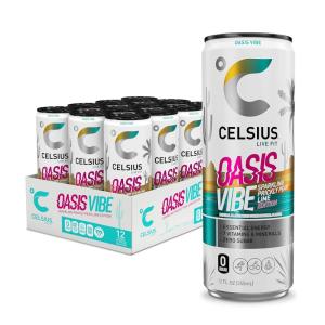 imageCELSIUS ASTRO VIBE Sparkling Blue Razz Sugar Free Energy Drink 12 Fl Oz Pack of 12Oasis Vibe