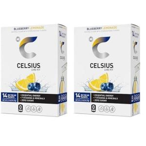 imageCELSIUS On The Go Strawberry Mango Sugar Free Energy Drink Mix 14 Sticks per PackBlueberry Lemonade