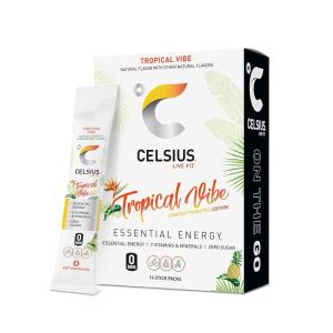 imageCELSIUS On The Go Strawberry Mango Sugar Free Energy Drink Mix 14 Sticks per PackTropical Vibe